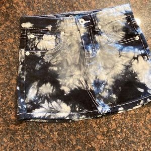Vanilla Star Black & White Tie Dye Jean Skirt